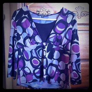 Purple and black dressy shirt